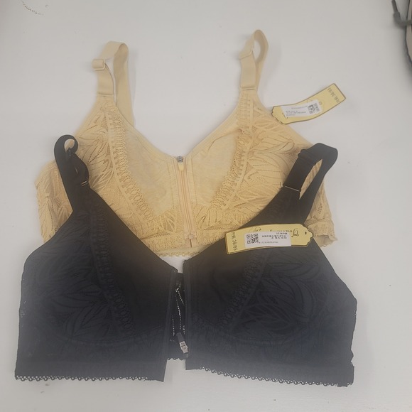 Front Closure Bra Wireless Comfort Lace Bras for Women Plus Size - Picture 1 of 5
